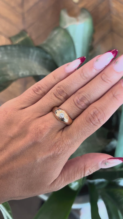 Bague Jonc - Or Jaune 750 & Diamant