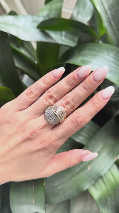 Bague Noeud - Or Jaune/ Blanc 750 & Diamants