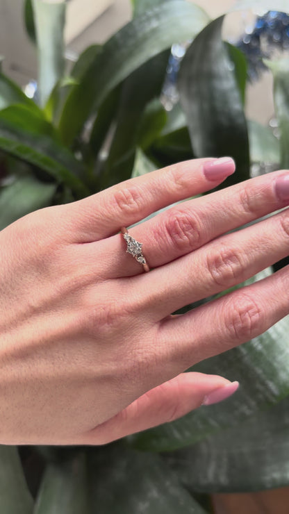 Bague Solitaire Vintage - Or Jaune/Blanc 585 & Diamants