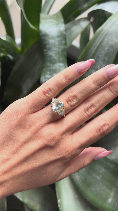 Bague Nausicaä Grande - Or Jaune 750 Aigue-Marine & Diamants