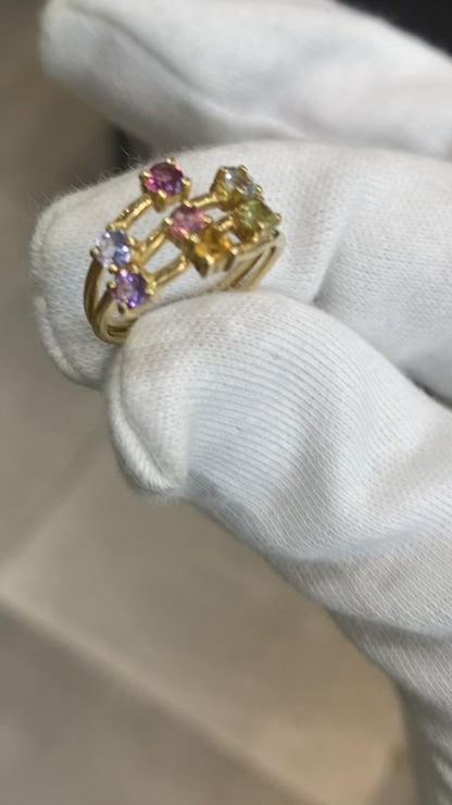 Bague - Or Jaune 750 & Tourmalines