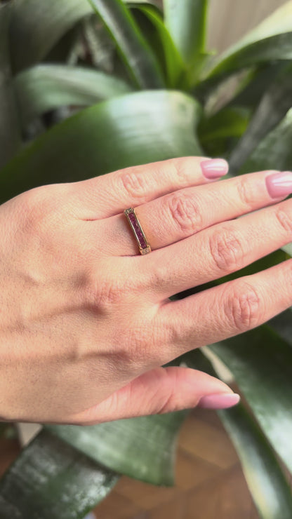 Bague Alliance - Or Jaune 750 Rubis & Diamants