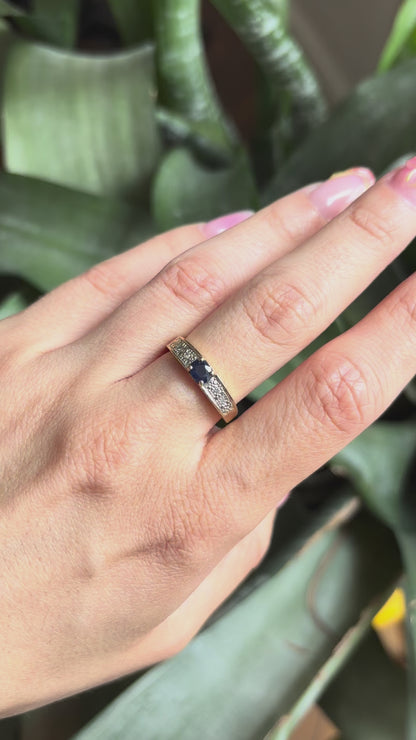 Bague Jonc - Or Jaune 750 & Saphir