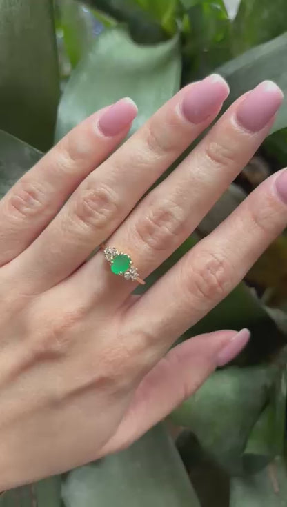 Bague Nausicaä Mini - Or Jaune 750 Émeraude & Diamants