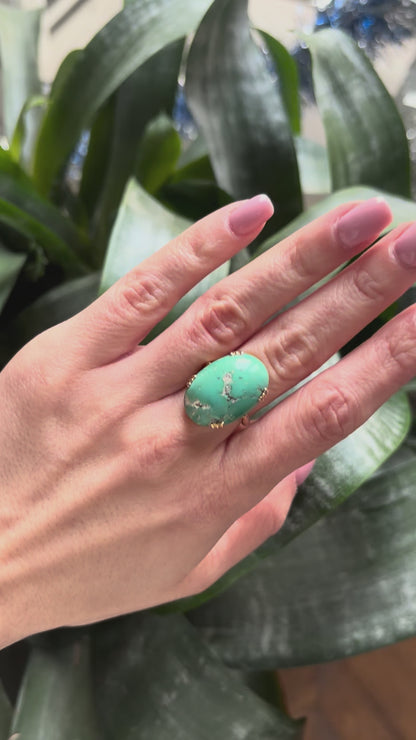 Bague Vintage - Or Jaune 750 & Turquoise