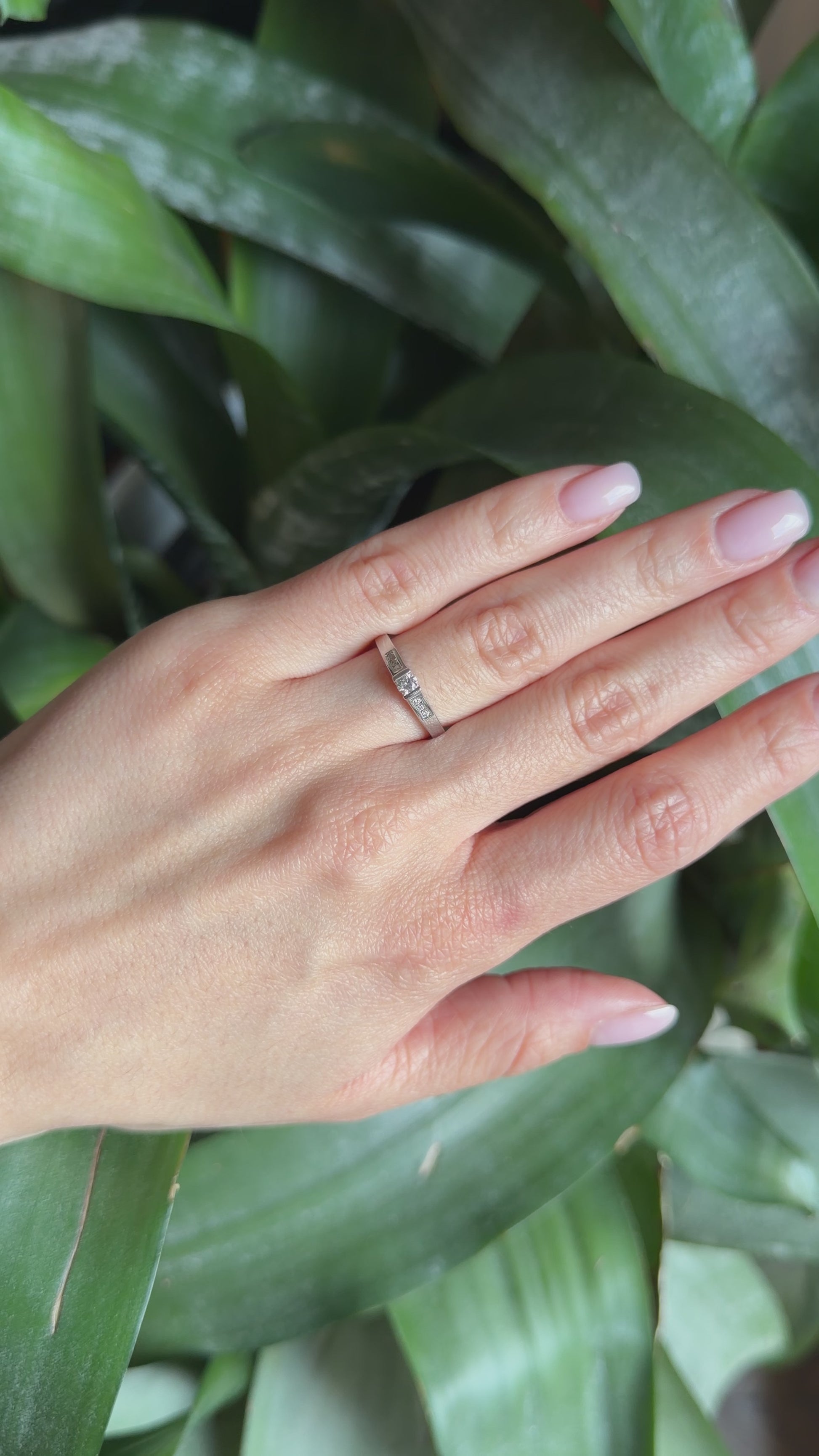 Bague Solitaire - Or Blanc 750 & Diamants