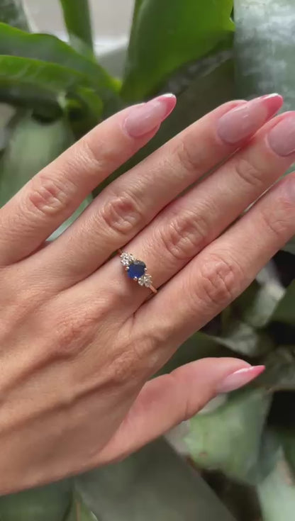 Bague Nausicaä Mini - Or Jaune 750 Saphir & Diamants