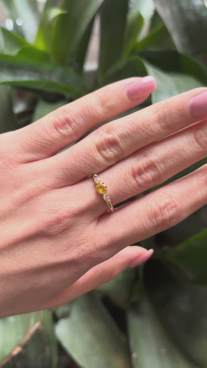 Bague Ponyo - Or Jaune 750 Saphir Jaune & Diamants