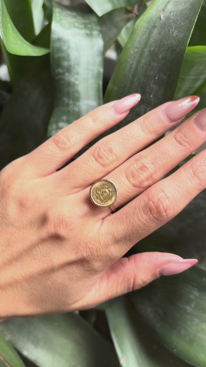 Bague Pièce - Or Jaune 750 & Pièce Dos Pesos