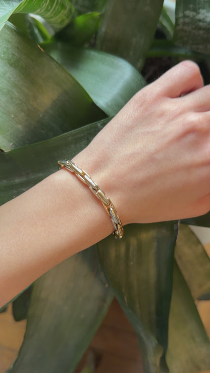 Bracelet Bicolore - Or Jaune/Blanc 750