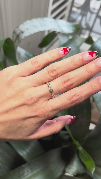 Bague Solitaire - Or Jaune 750 & Diamants