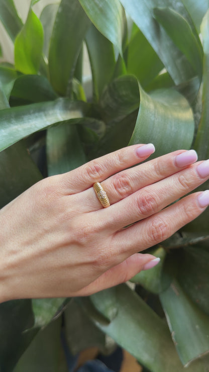 Bague Jonc - Or Jaune 750 & Diamants