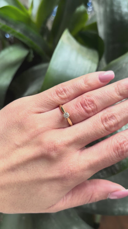 Bague Solitaire - Or Jaune 750 & Diamant