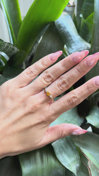 Bague Ponyo - Or Jaune 750 Saphir Jaune & Diamants