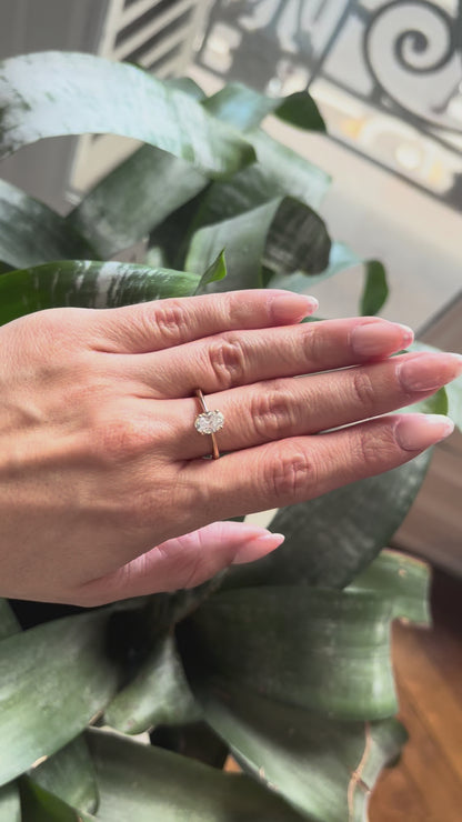 Bague Solitaire - Or Jaune 750 & Diamant de Synthèse