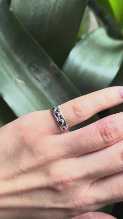 Bague Vague - Or Blanc 750 & Saphirs