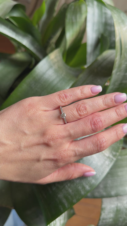 Bague Solitaire - Or Blanc 750 & Diamants