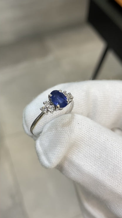 Nausicaä Ring - 750 White Gold Sapphire &amp; Diamonds