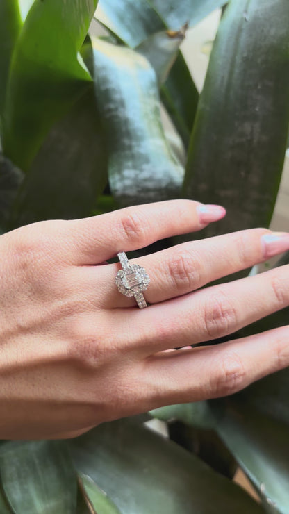 Bague Solitaire - Or Blanc 750 & Diamants