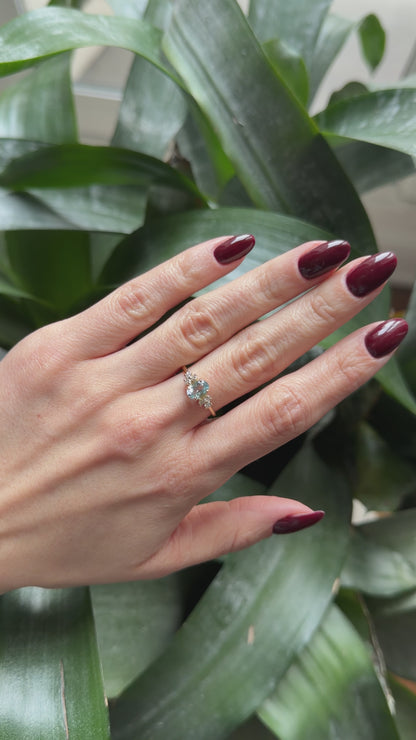 Bague Nausicaä Mini - Or Jaune 750 Aigue-Marine & Diamants