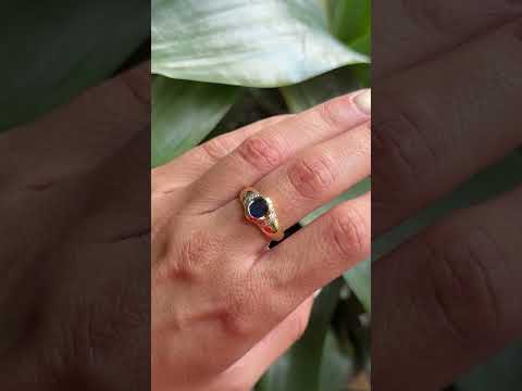 Bague Jonc - Or Jaune 750 & Saphir
