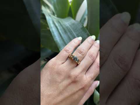 Bague Jonc - Or Jaune 750 Saphir & Diamants