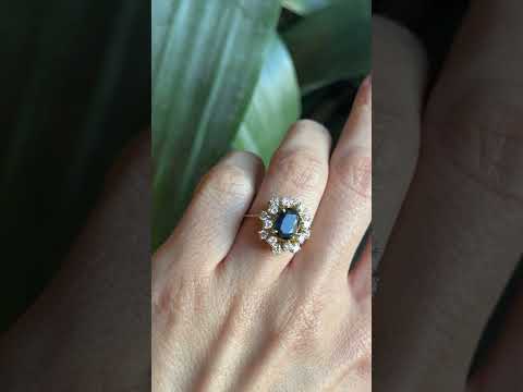 Bague Marguerite - Or Jaune 750 Diamants & Saphir