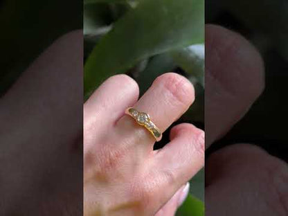 Bague Solitaire - Or Jaune 750 & Diamants