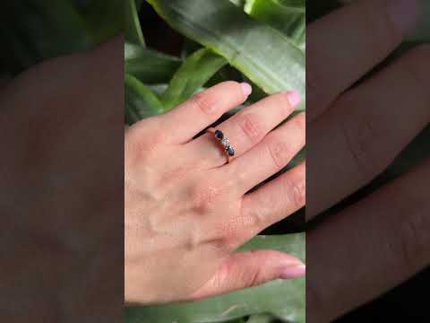 Trilogy Ring - 750 Yellow Gold Sapphires & Diamond