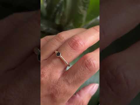 Bague Solitaire - Or Jaune 585 & Saphir