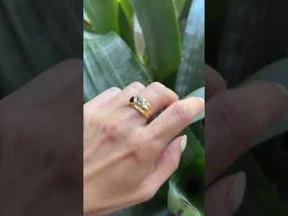 Bague Jonc - Or Jaune 750 & Saphirs