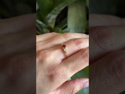 Bague Ponyo - Or Jaune 750 Grenat & Diamants