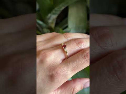 Bague Ponyo - Or Jaune 750 Grenat & Diamants