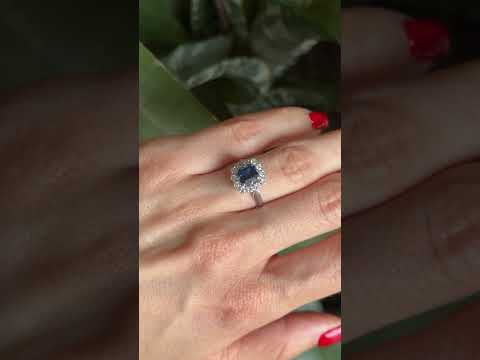 Marguerite Ring - 750 White Gold Sapphire &amp; Diamonds
