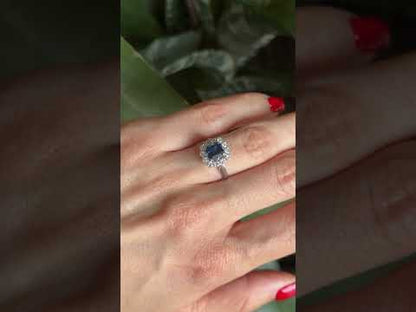 Marguerite Ring - 750 White Gold Sapphire &amp; Diamonds