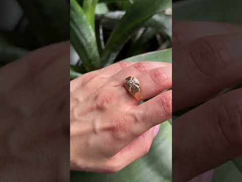 Bague Vintage Art Déco - Or Jaune 750 & Diamant