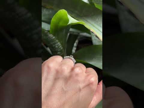 Bague Solitaire Vintage - Or Blanc 750 Saphir & Diamants