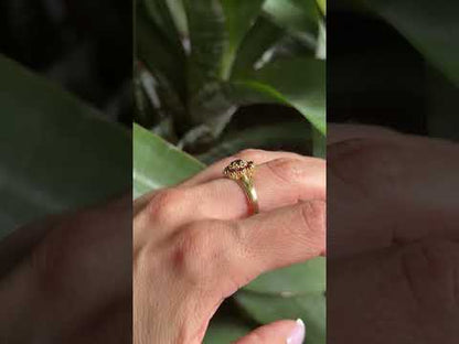 Bague Marguerite - Or Jaune 750 & Grenats