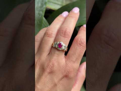 Bague Entourage - Or Jaune 750 Rubis & Diamants