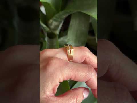 Bague Jonc - Or Jaune 750 Saphir & Diamants