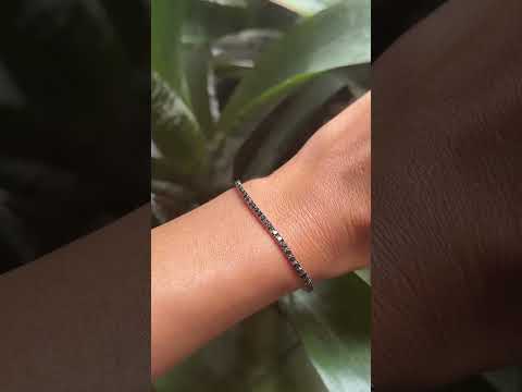 Bracelet Rivière - Or Blanc 750 & Diamants Noir