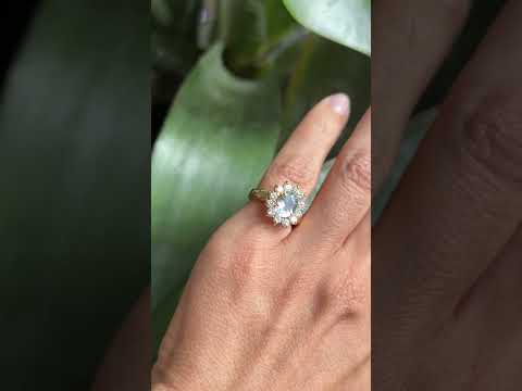 Bague Marguerite - Or Jaune 750 Aigue-Marine & Diamants