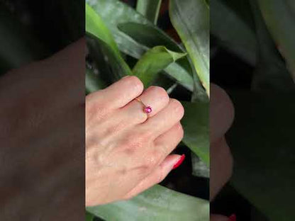 Bague Solitaire - Or Jaune 750 & Rubis