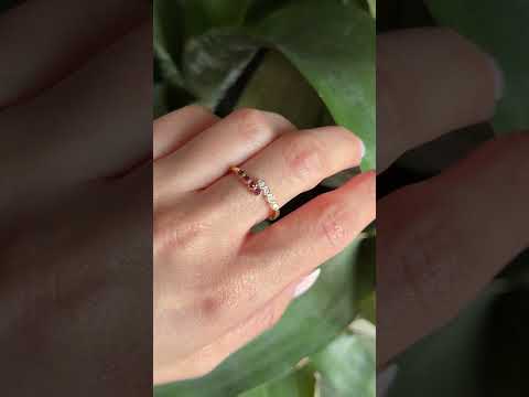 Bague Alliance - Or Jaune 750 Rubis & Diamants