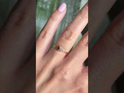 Bague Vintage - Or Jaune 750 & Saphir