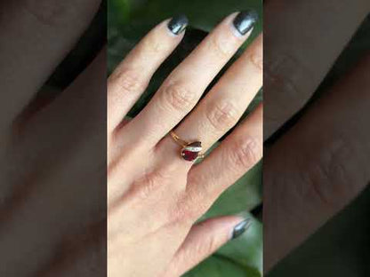 Bague Goutte - Or Jaune 750 & Grenat