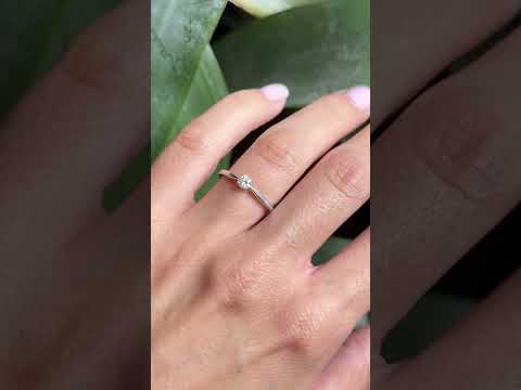 Bague Solitaire - Or Blanc 750 & Diamant