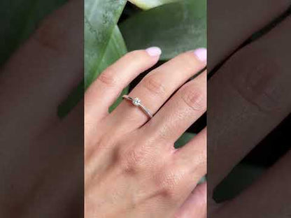 Bague Solitaire - Or Blanc 750 & Diamant