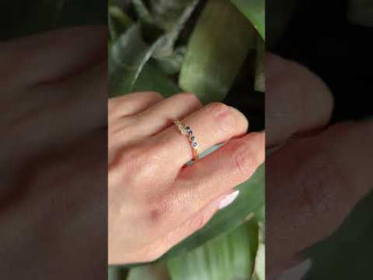 Bague Alliance - Or Jaune 750 Saphirs & Diamants