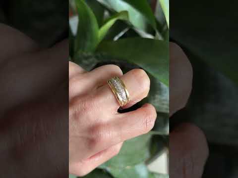 Band Ring - 18K Yellow Gold & Diamonds